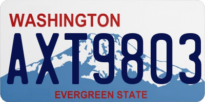 WA license plate AXT9803