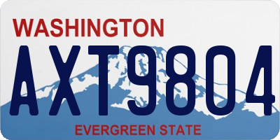 WA license plate AXT9804