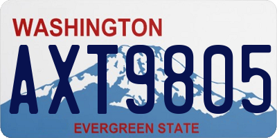 WA license plate AXT9805