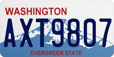 WA license plate AXT9807