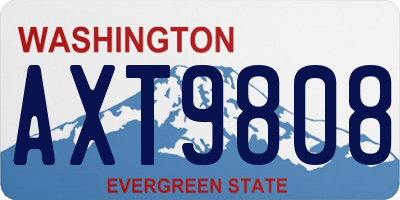 WA license plate AXT9808