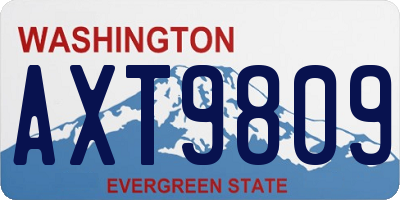 WA license plate AXT9809