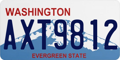 WA license plate AXT9812