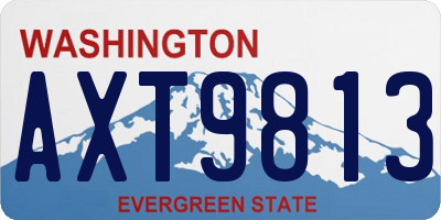 WA license plate AXT9813