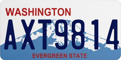 WA license plate AXT9814