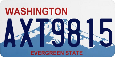 WA license plate AXT9815