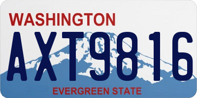 WA license plate AXT9816