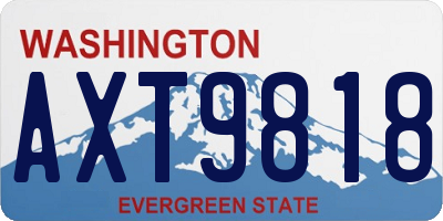 WA license plate AXT9818