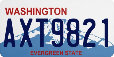 WA license plate AXT9821