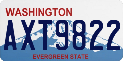 WA license plate AXT9822