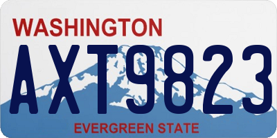 WA license plate AXT9823