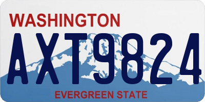 WA license plate AXT9824