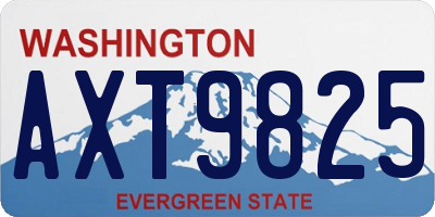 WA license plate AXT9825