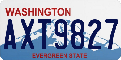 WA license plate AXT9827