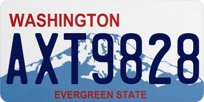 WA license plate AXT9828