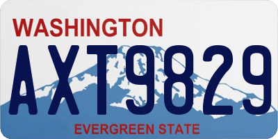 WA license plate AXT9829