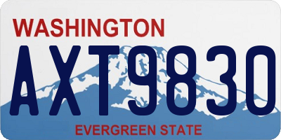 WA license plate AXT9830