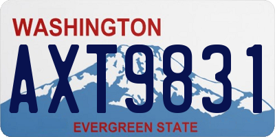WA license plate AXT9831