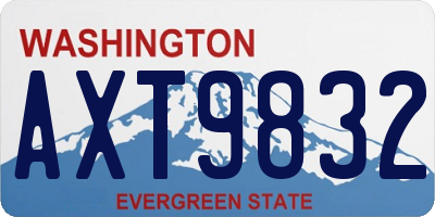 WA license plate AXT9832