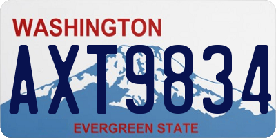 WA license plate AXT9834