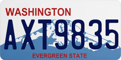 WA license plate AXT9835