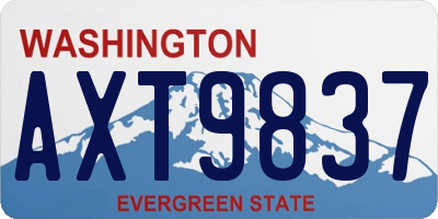 WA license plate AXT9837