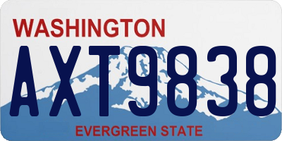 WA license plate AXT9838
