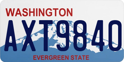 WA license plate AXT9840