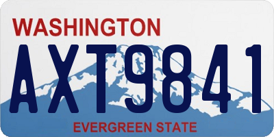 WA license plate AXT9841
