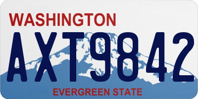 WA license plate AXT9842