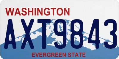 WA license plate AXT9843