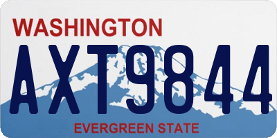WA license plate AXT9844