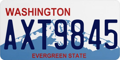 WA license plate AXT9845