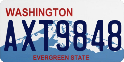 WA license plate AXT9848