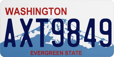 WA license plate AXT9849