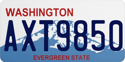 WA license plate AXT9850
