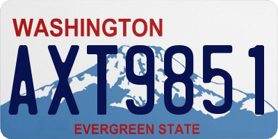 WA license plate AXT9851