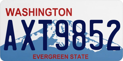 WA license plate AXT9852