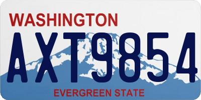 WA license plate AXT9854