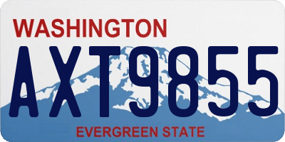 WA license plate AXT9855