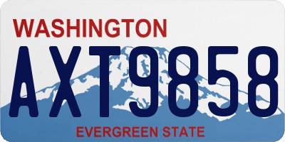WA license plate AXT9858