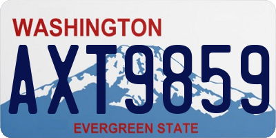 WA license plate AXT9859