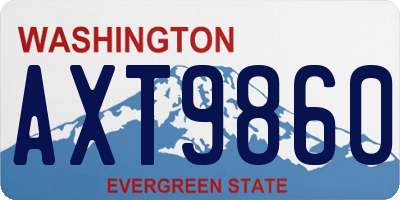 WA license plate AXT9860