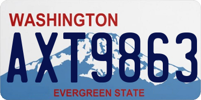 WA license plate AXT9863