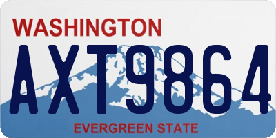 WA license plate AXT9864