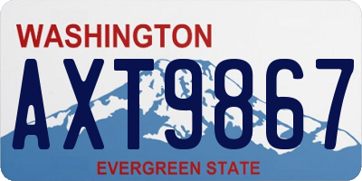 WA license plate AXT9867