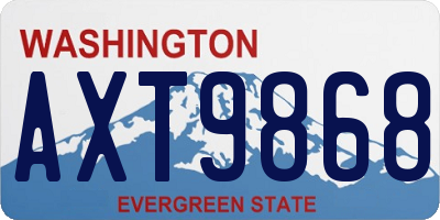 WA license plate AXT9868