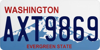 WA license plate AXT9869
