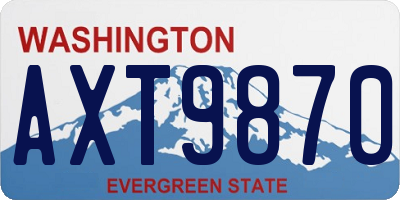 WA license plate AXT9870