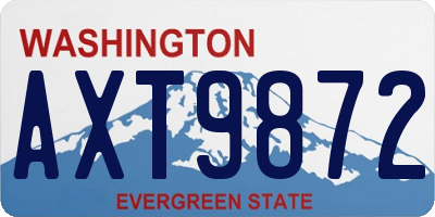 WA license plate AXT9872